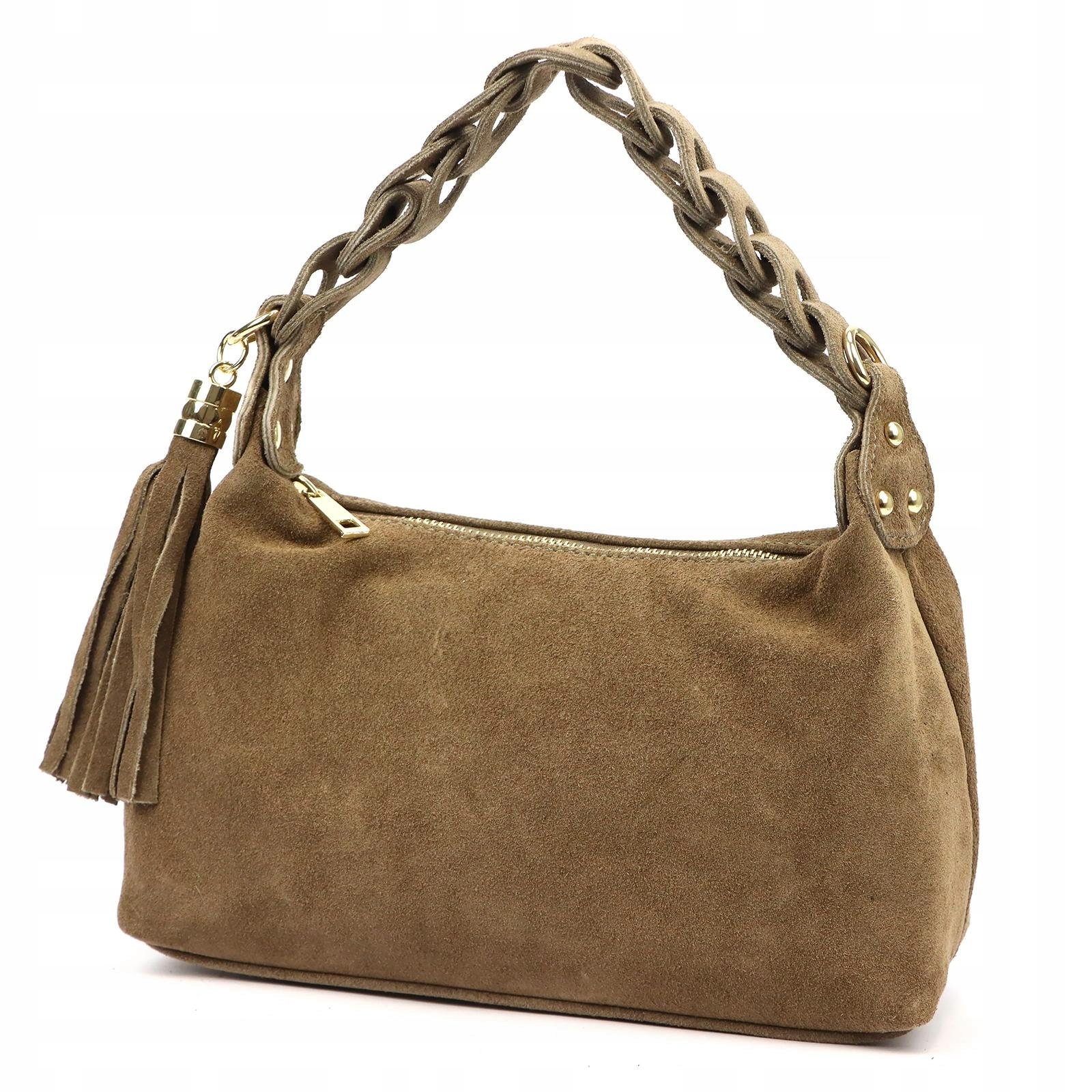 Dámská kožená hnědá kabelka přes rameno Luka fango