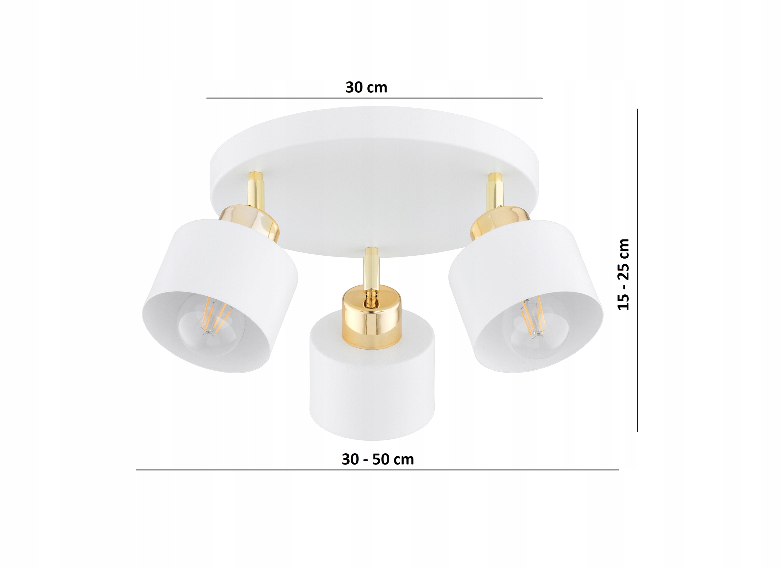 Lampa Sufitowa Wisząca Plafon Żyrandol Edison Led Biało Złota Marka inna