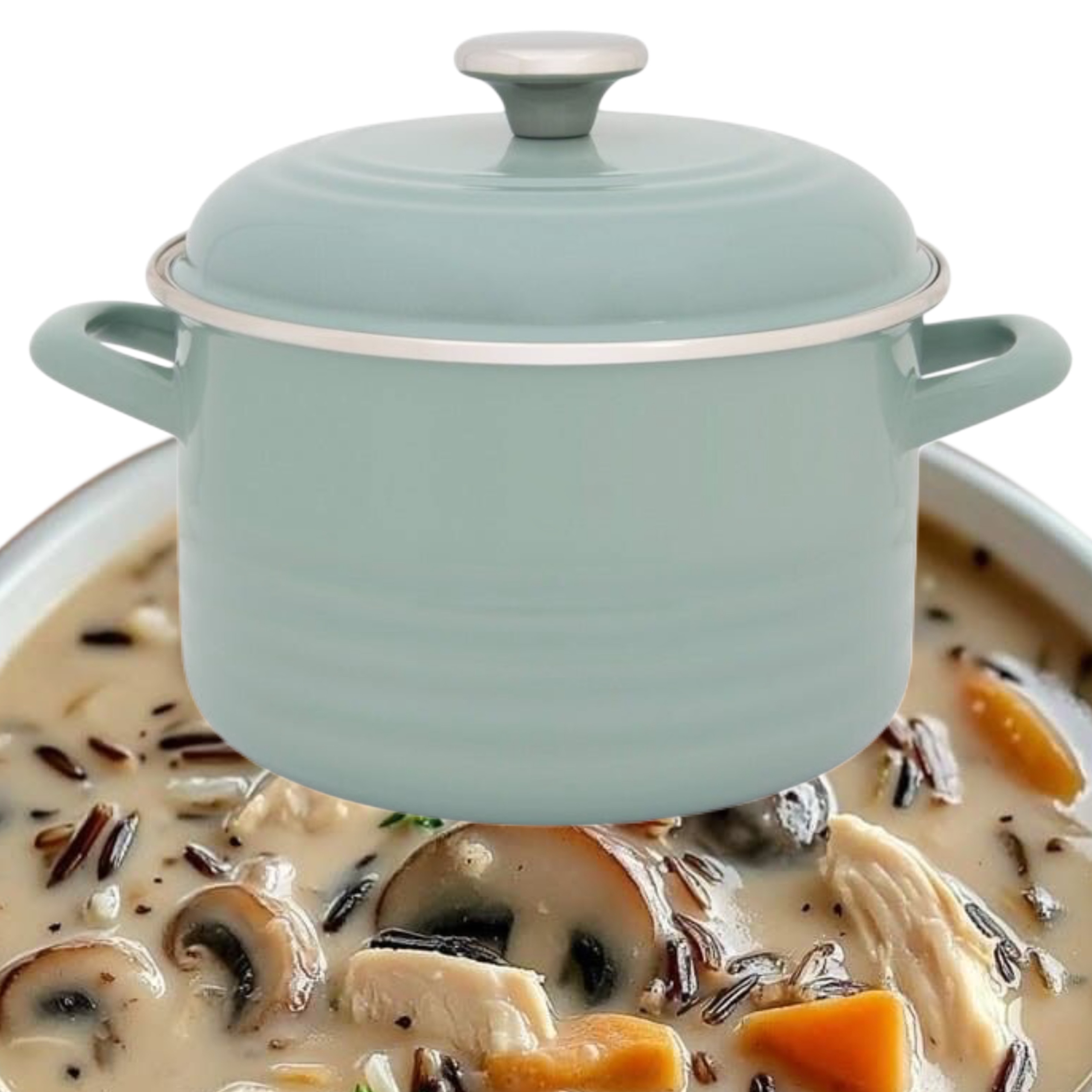 Garnek Kuchenny Emaliowany 6,75L 24CM Metalac Zielony Z Pokrywą Indukcja