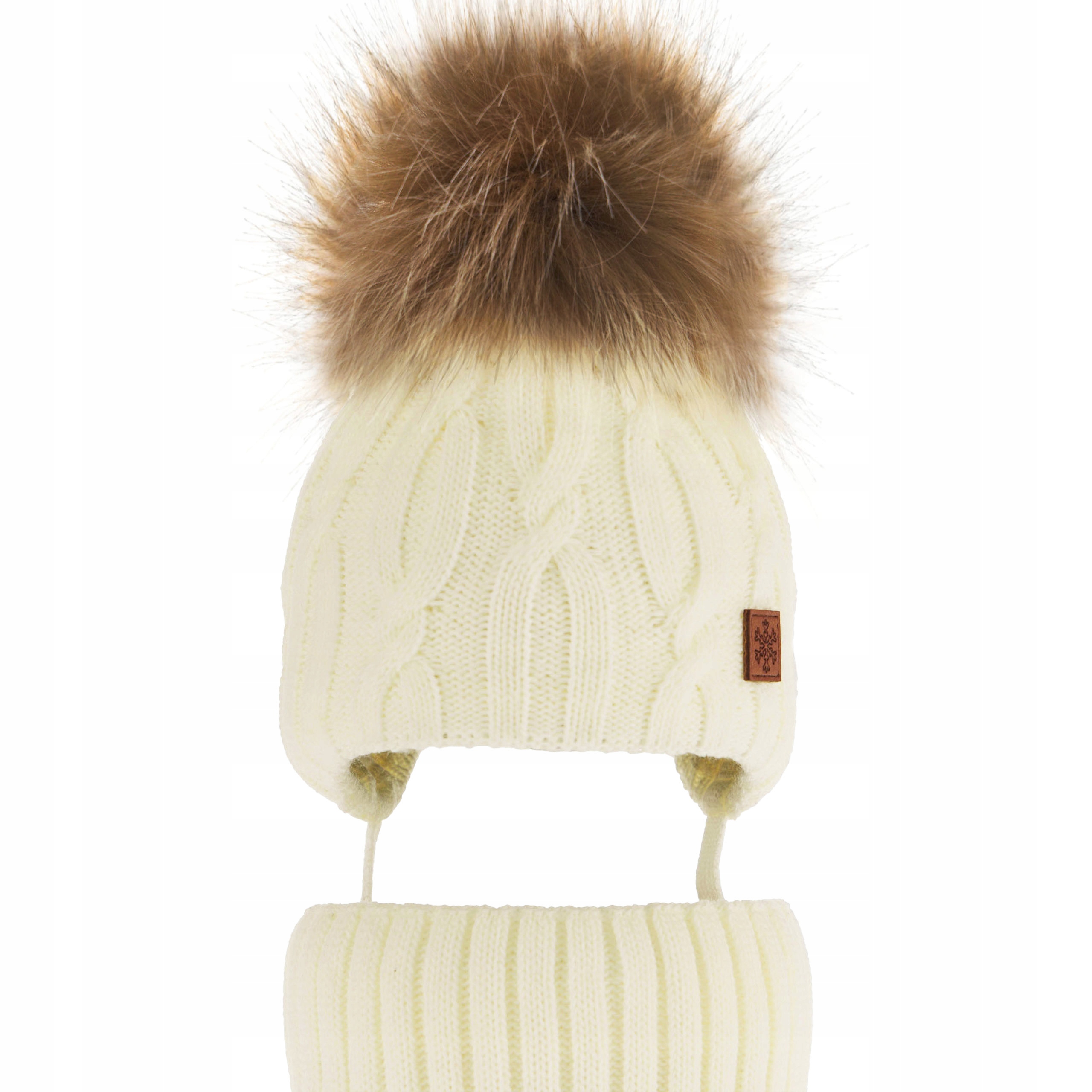 Komplet zimowy CZAPKA z pomponem KOMIN polar 40-42