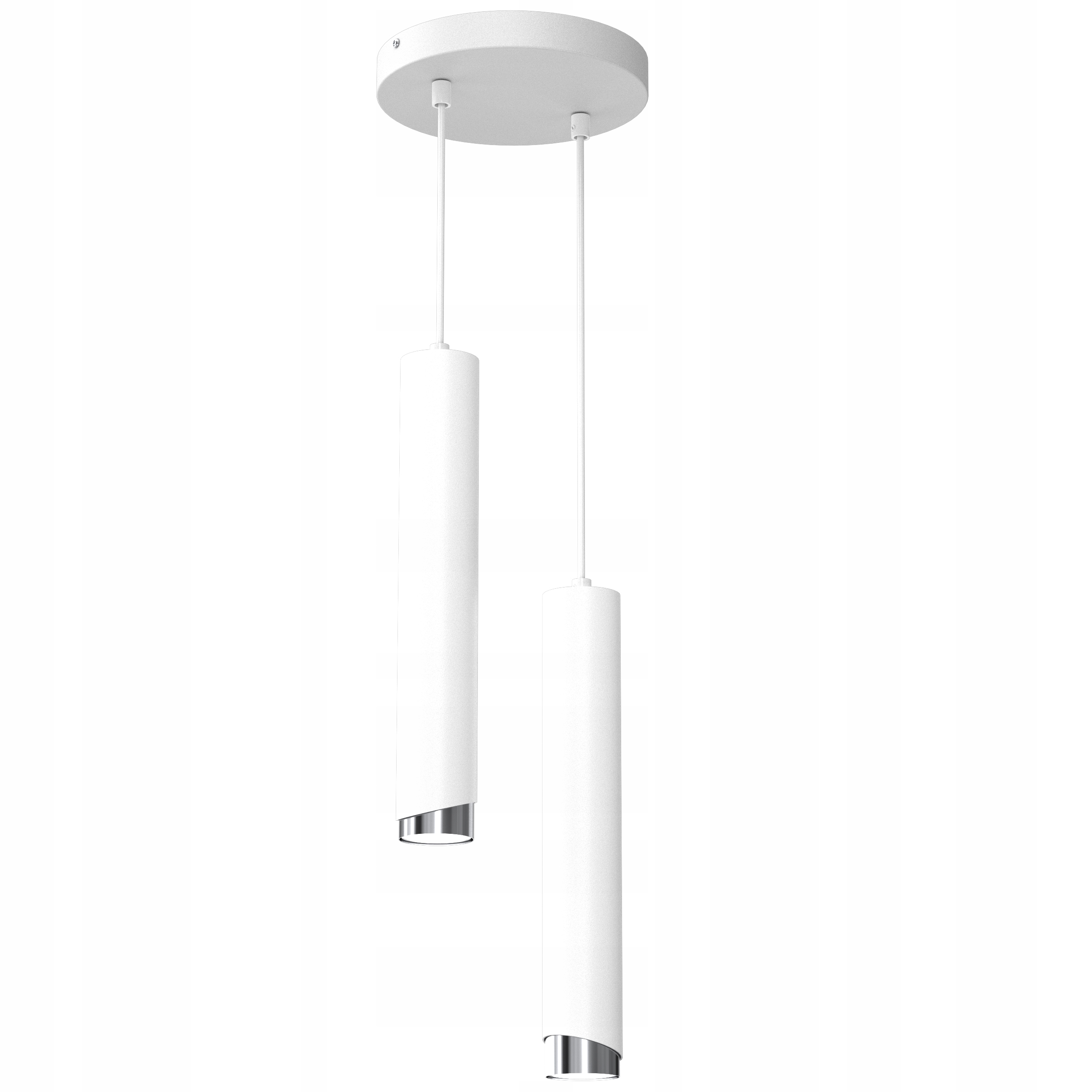 Závěsné Stropní Svítidlo Trubice Kov GU10 Loft Spot Bílá Chromová Nad Led Stůl