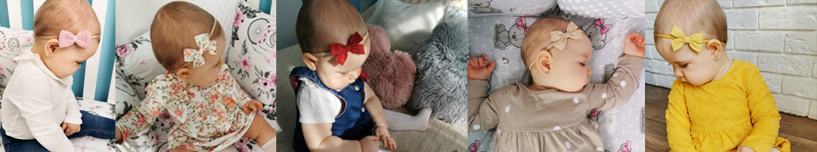 OPASKA na głowę niemowlęca kokardka ciemna zieleń szmaragd Marka Danmari