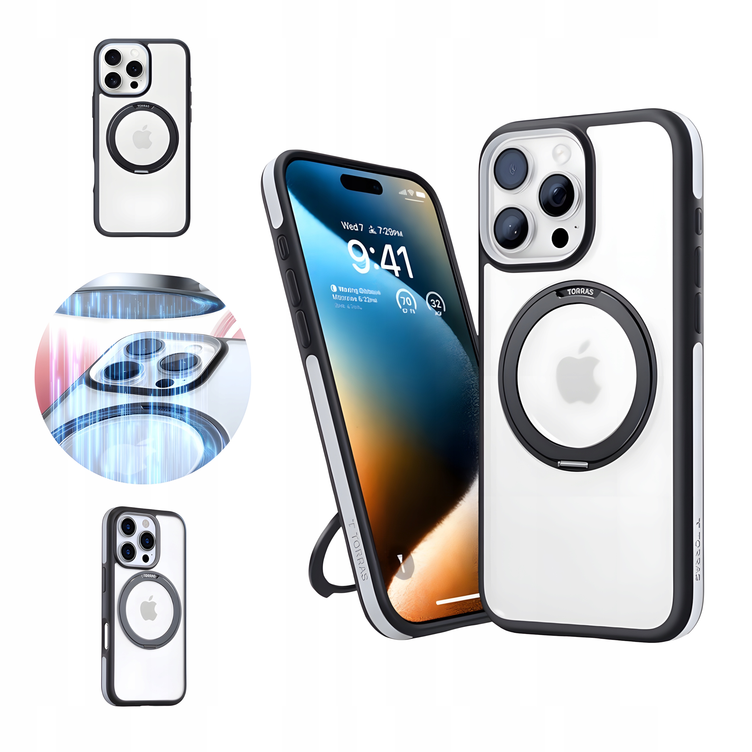 Torras Magnetické odolné Pouzdro Zadní Kryt pro iPhone 16 Pro