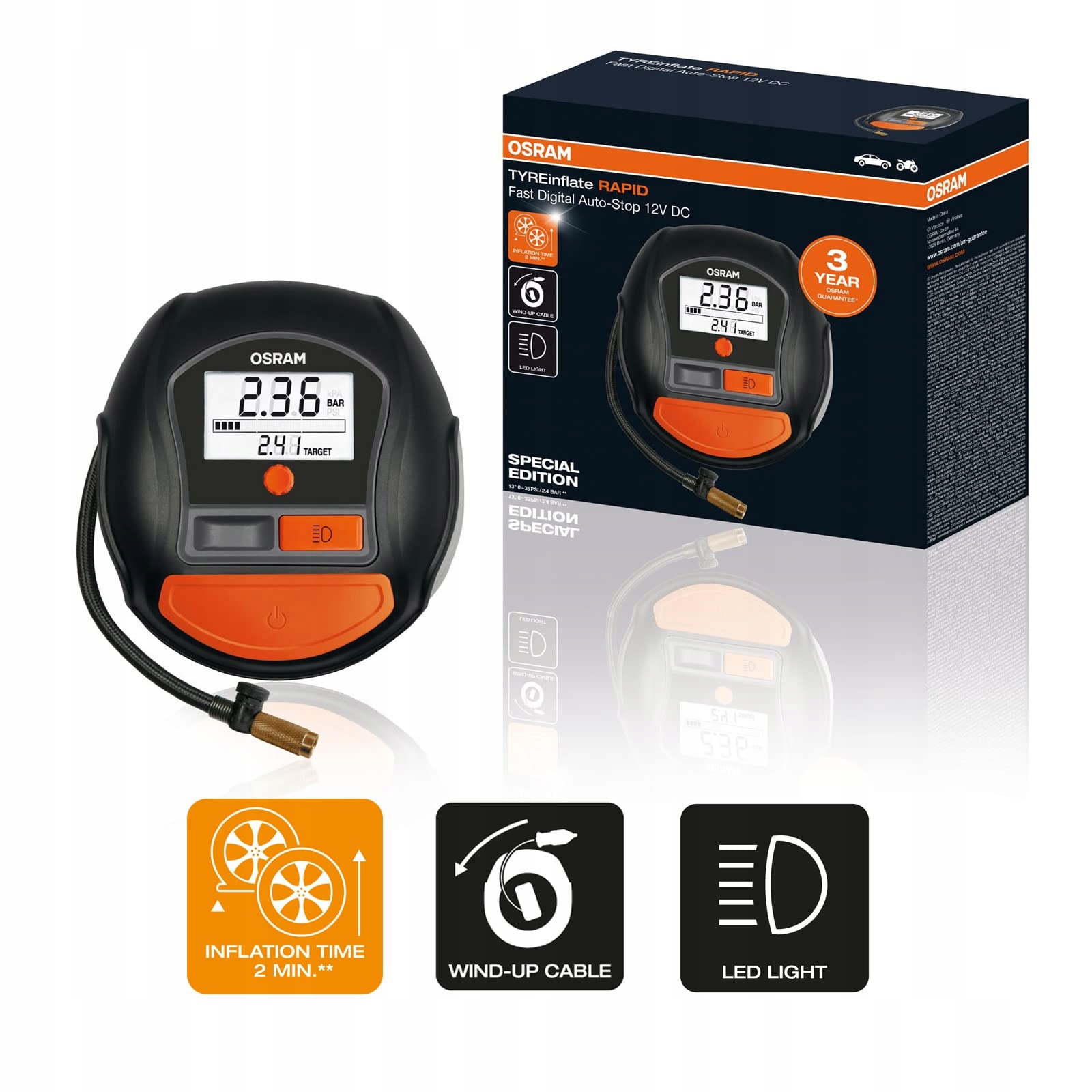 Osram TYREinflate RAPID, cyfrowy kompresor Marka Osram