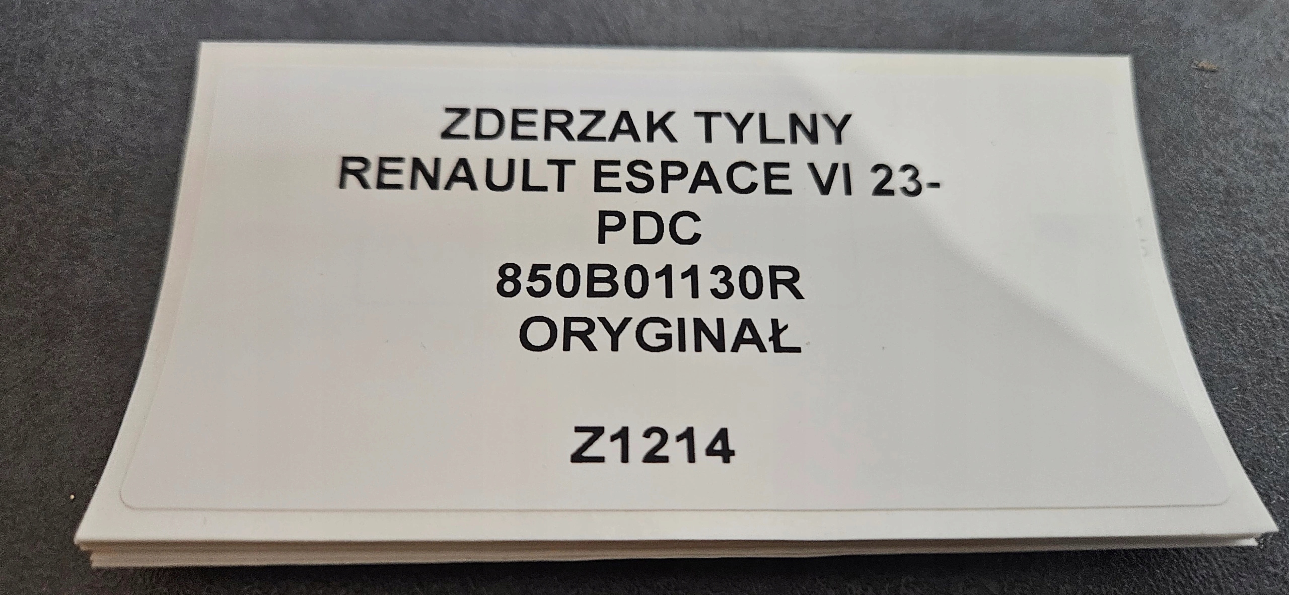 bumper rear RENAULT ESPACE VI 23- PDC 850B01130R original