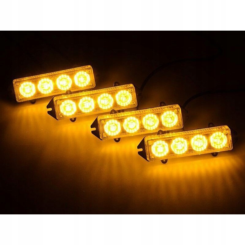 LAMPKI OSTRZEGAWCZE 12V 4SZT KONTROLER PILOT KOGUT Color orange