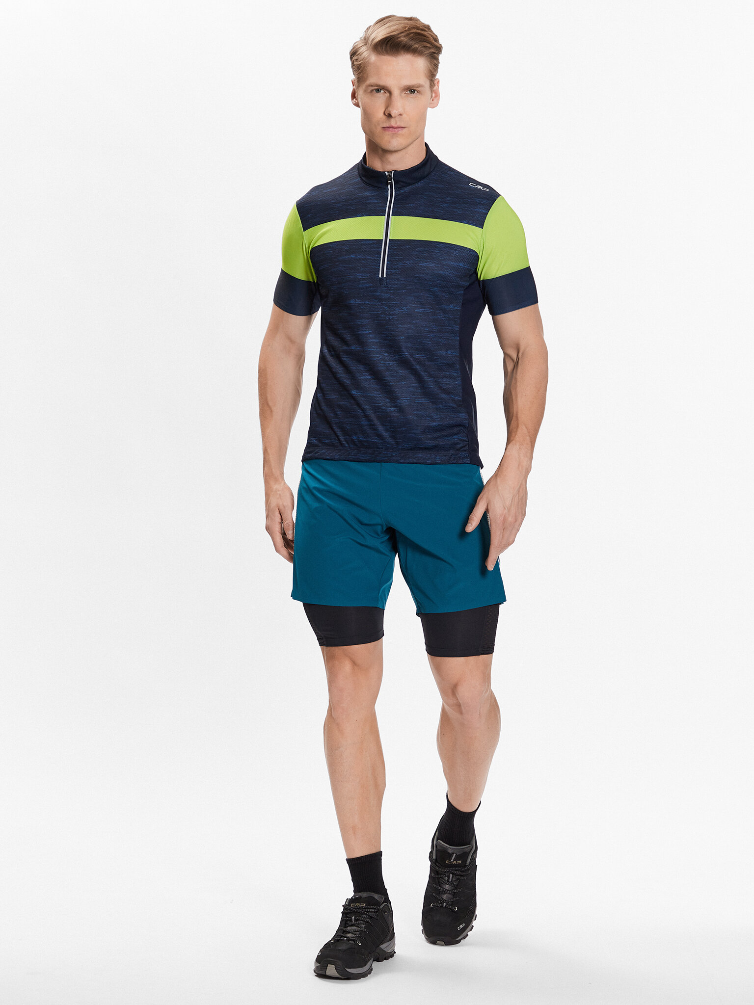 Cmp Koszulka rowerowa 33N6777 Niebieski Regular Fit