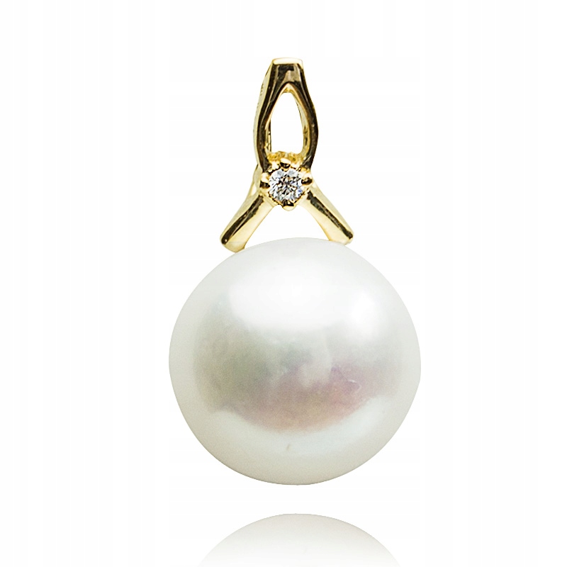Zlatý Přívěsek S Bílou Perlou A Briliantem