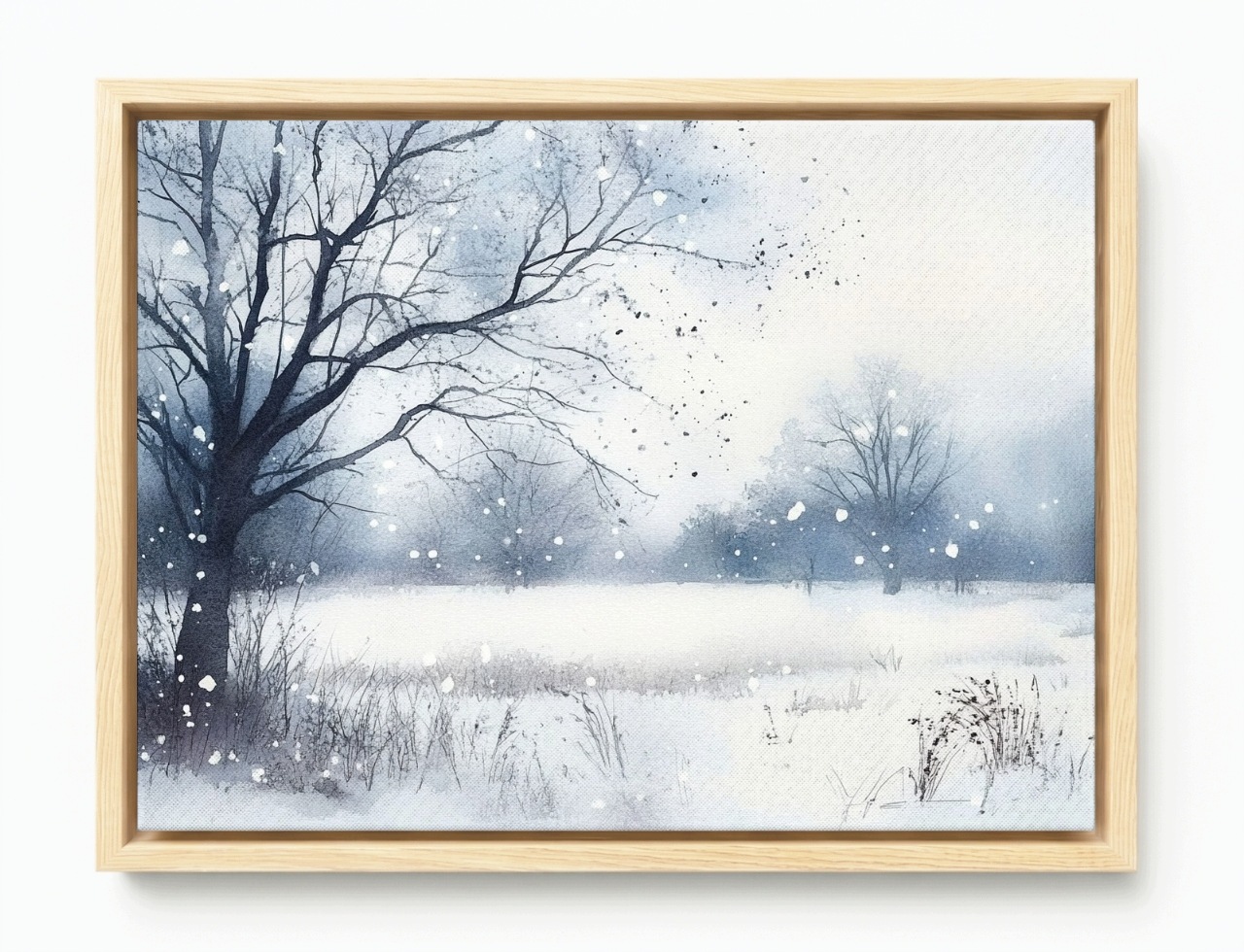 Obraz Rám American Box Krajina Strom Zima Sneh Zaspy Mráz 80x60