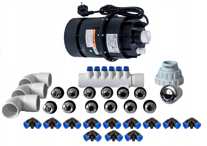 Sada Vzduchové Pumpy 400 W S Sadou 12 Plastových Trysek Pro Vířivky
