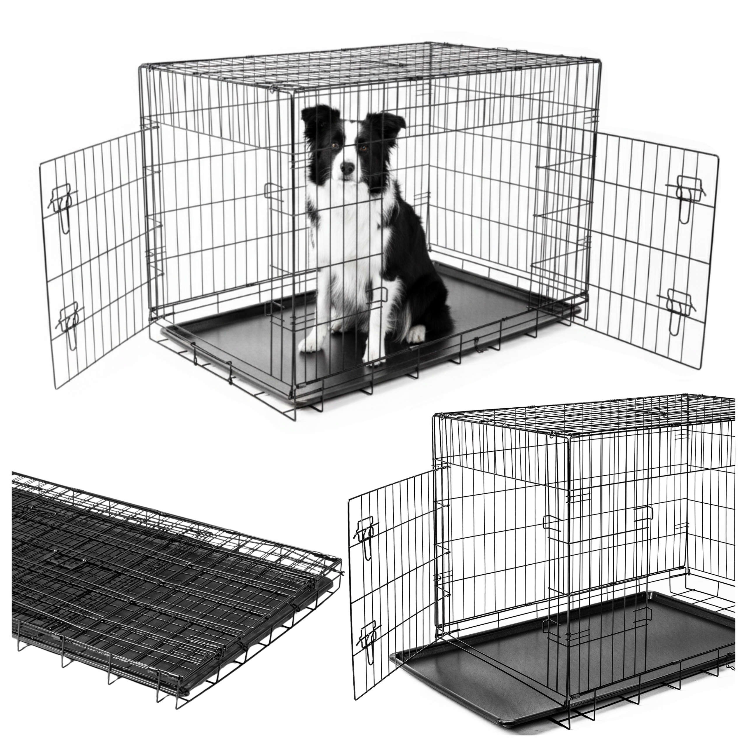 KLATKA DLA PSA METALOWA KENNELOWA ZWIERZĄT TRANSPORTER 89x56x64cm XL