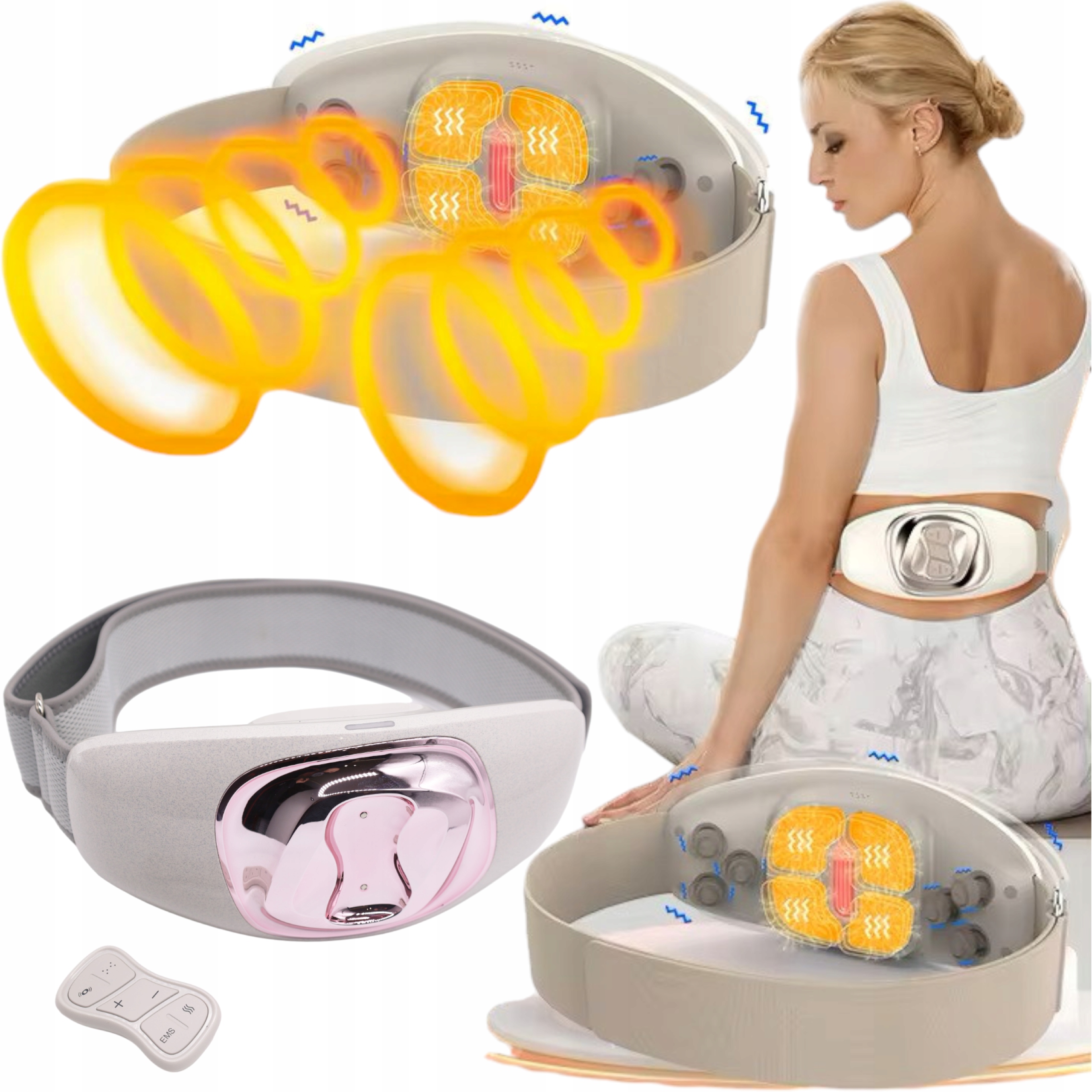 Pas masujący bezprzewodowy Ems Wibracyjny Wyszczuplający Grzanie