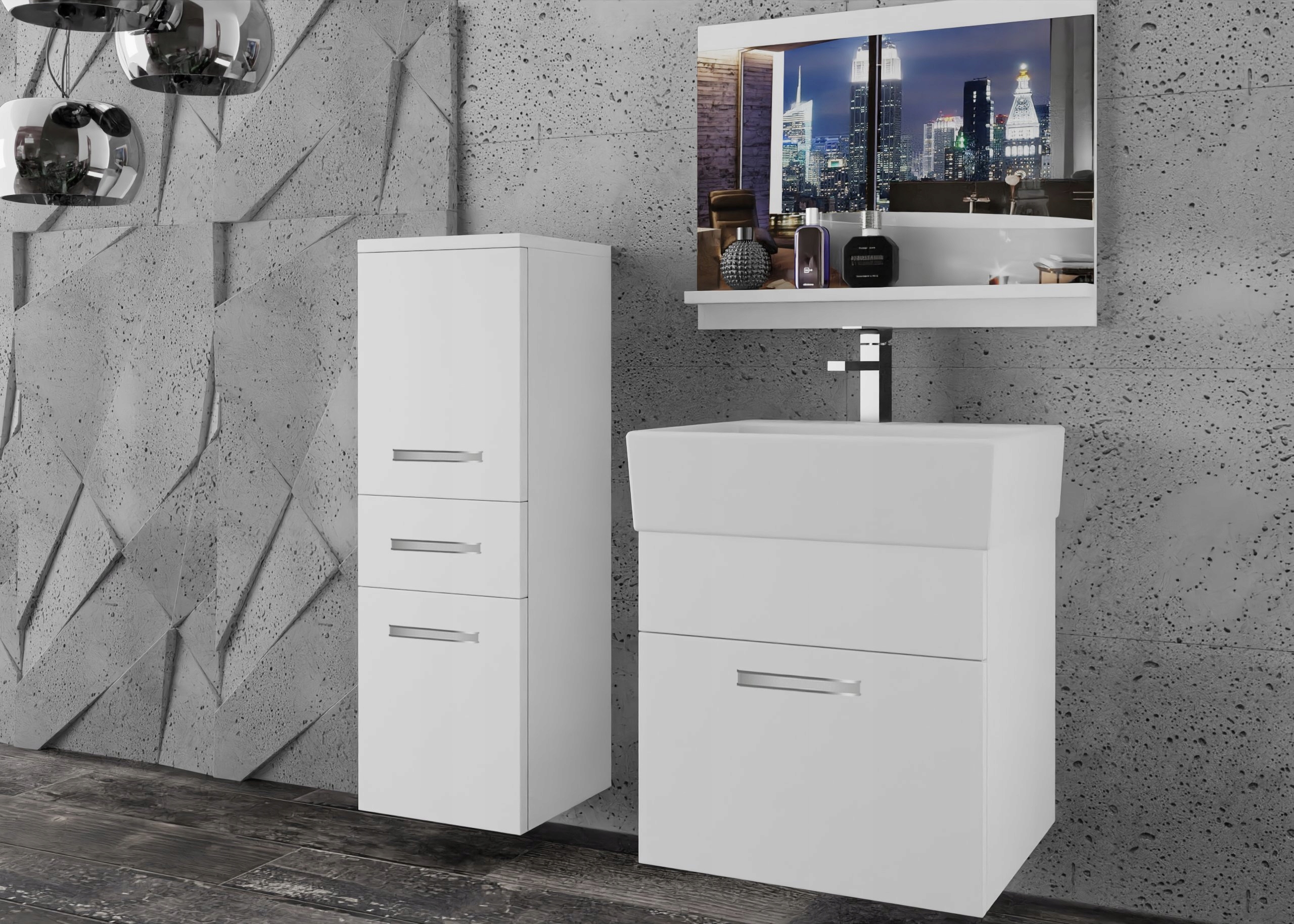 Meble łazienkowe z LUSTREM z UMYWALKĄ