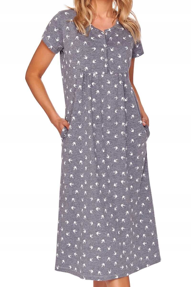 Doctornap Košile noční s rozepínacím krátkým rukávem Tm 4119 tmavě šedá L