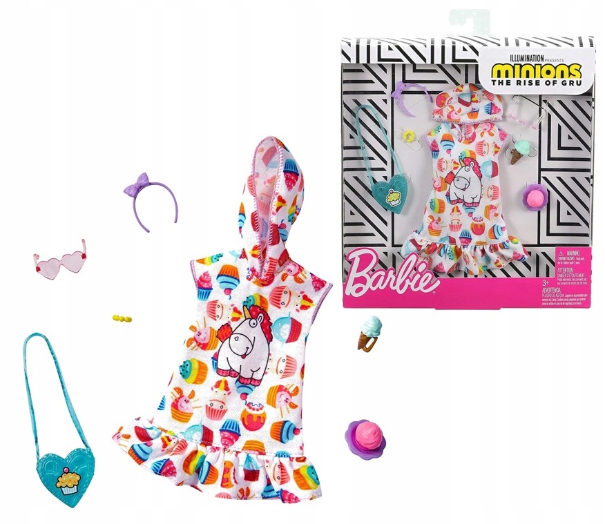 

Barbie Ubranko Sukienka Unicorn+akcesoria Minionki