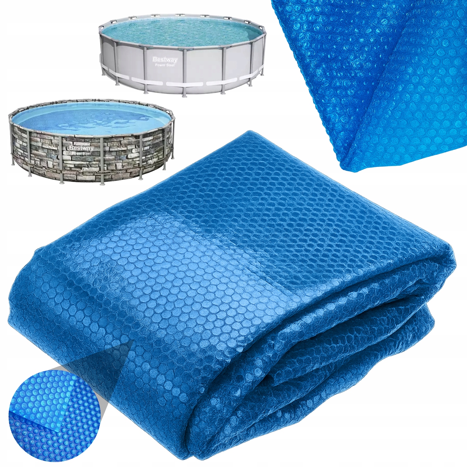 Bestway Power Steel Solární Krycí Plachta solární plachta 488 cm