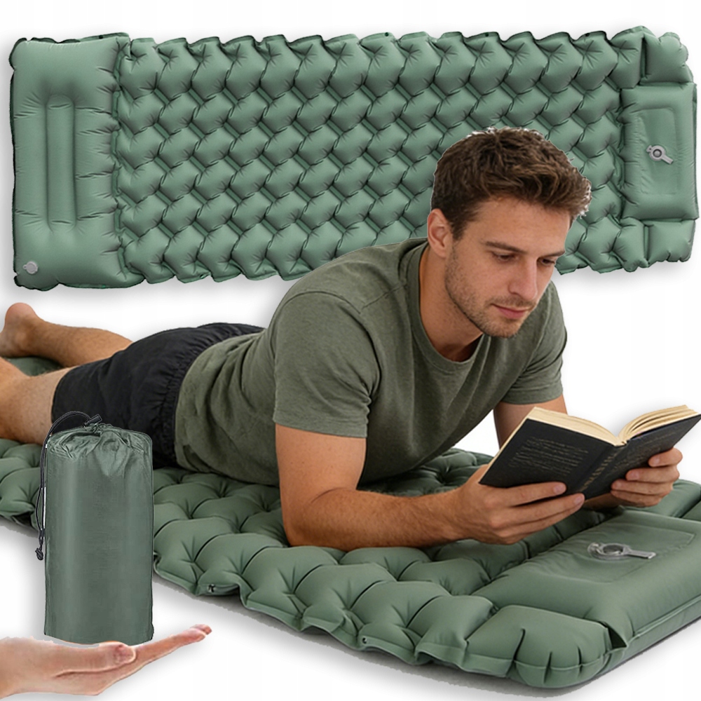 Karimatka Kempingová Samonafukovací S Polštářem Matrace Přenosná 200*66 CM
