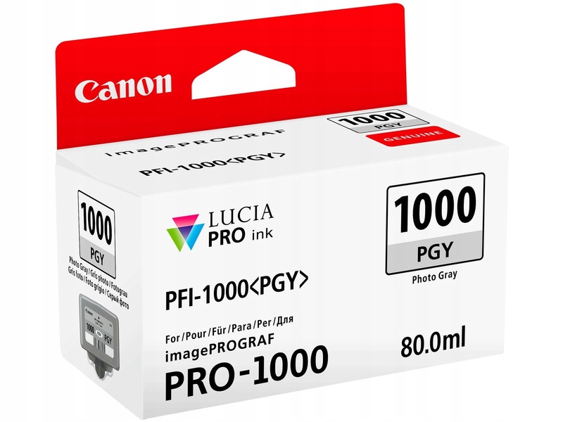 Inkoustová náplň Canon PFI-1000 Pgy, 80 ml, foto šedá