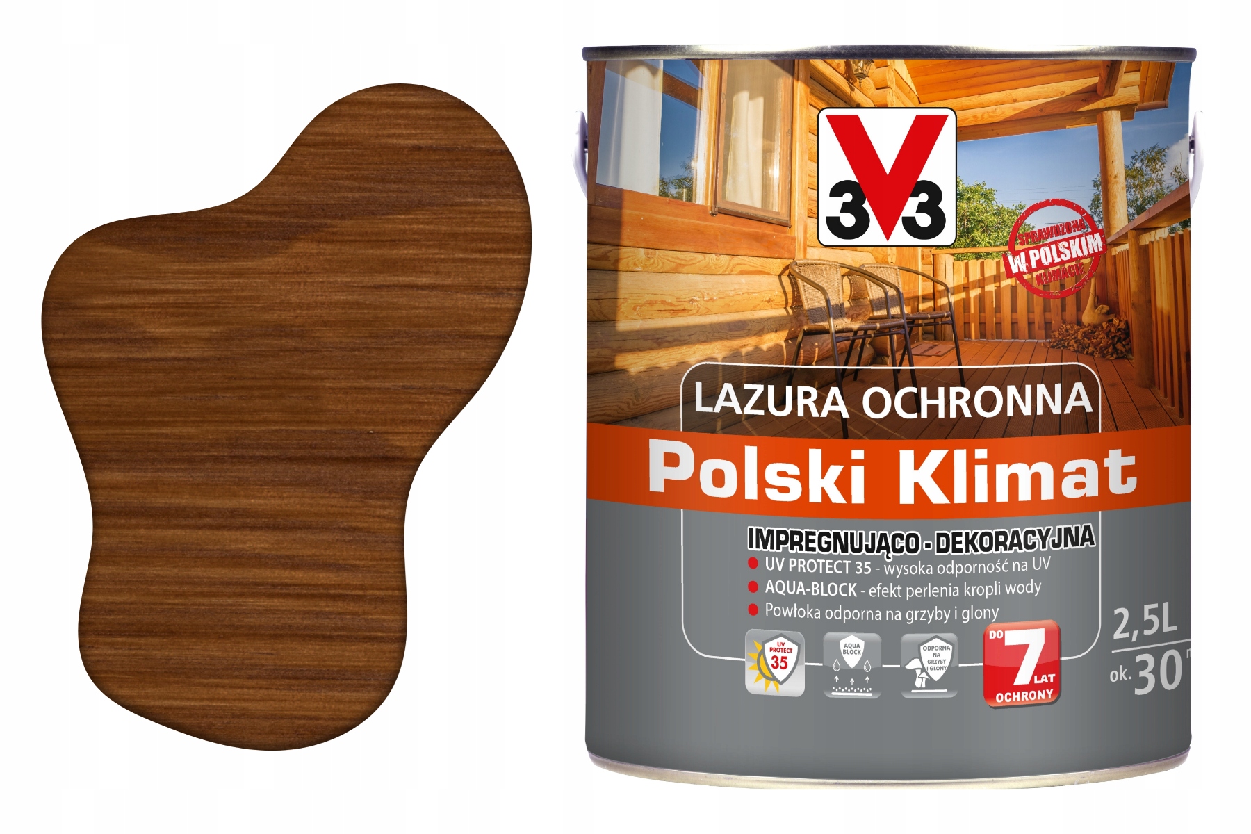 3V3 Wydajna Wiezby Dach Impregnat Dekoracyjna Do Drewna Extra 2.5L Ciemny