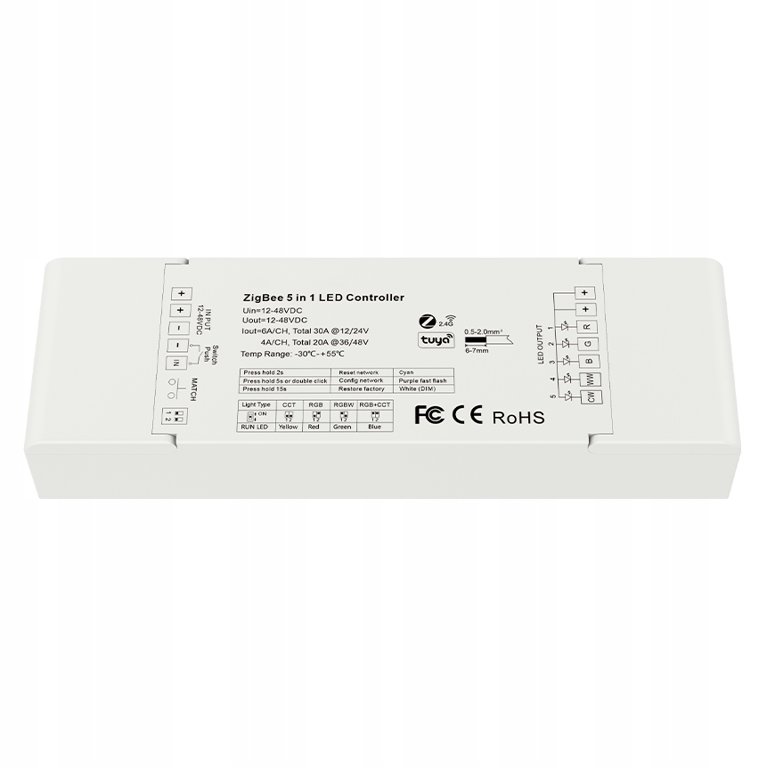 

Kontroler Led 5w1 Zigbee + Rf Rgb+cct Sd Hue Tuya