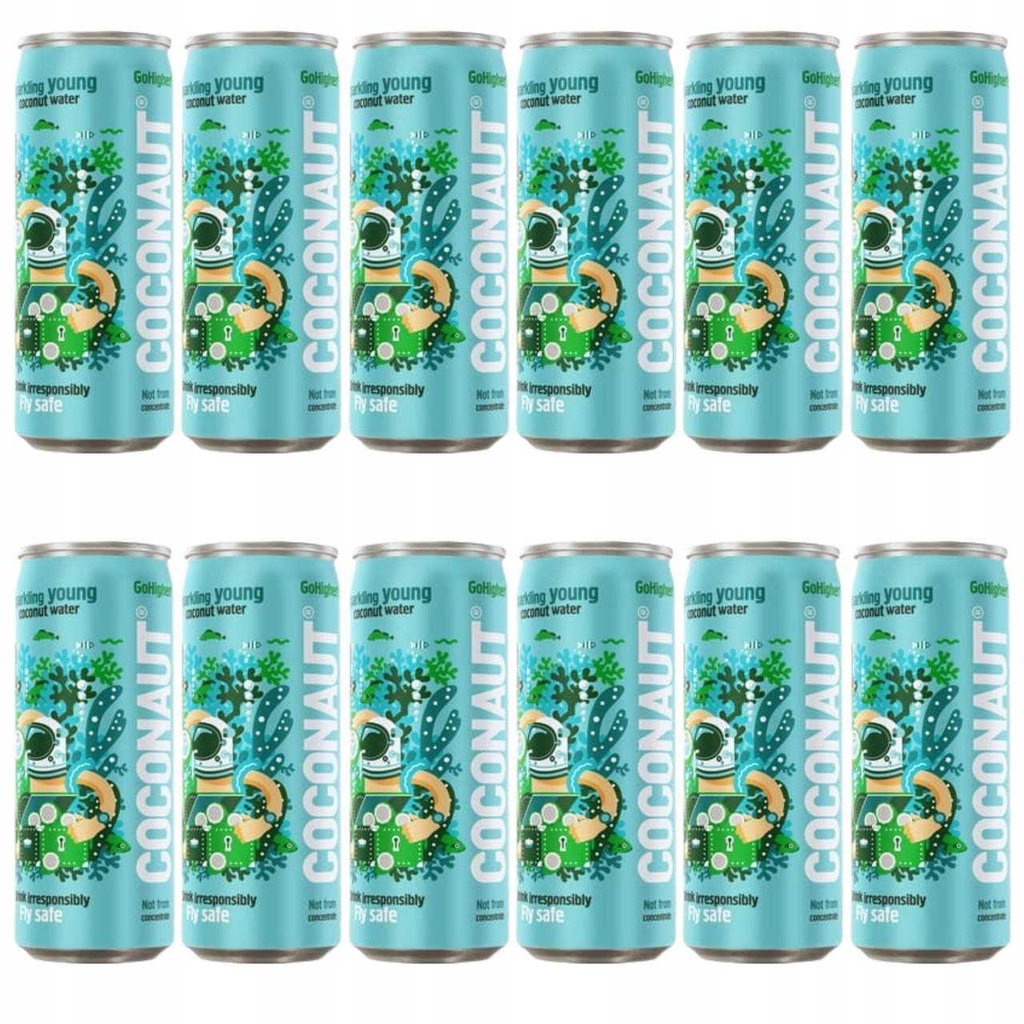 Kokosová voda sycená 100% Coconau 320 ml Sada 24 Kusů Levněji