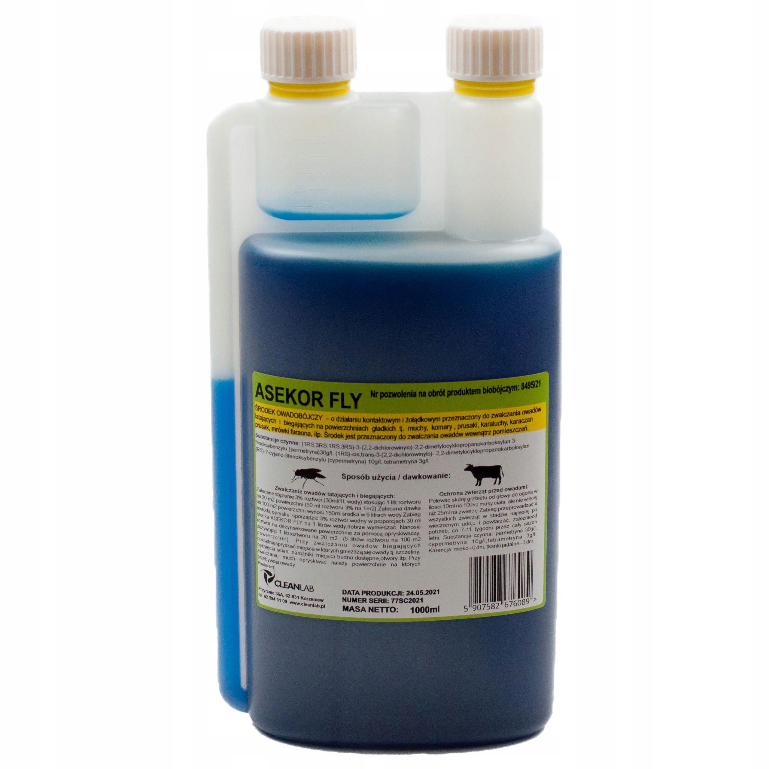 

Asekor Fly 1000ml niebieski płyn przeciw owadom