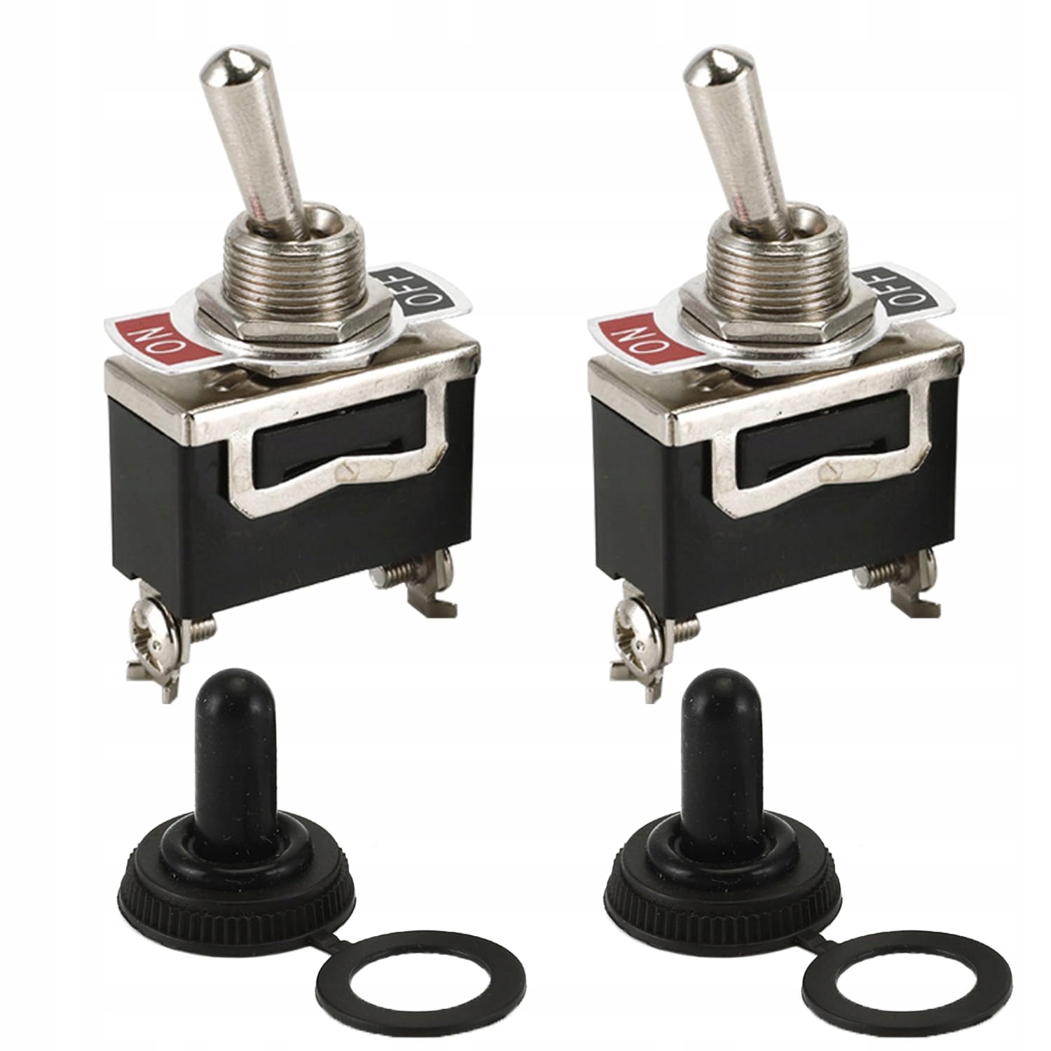 Przełącznik dźwigienkowy 250 V/6 A, 125 V/10 A, z wodoszczelną nasadką, prz