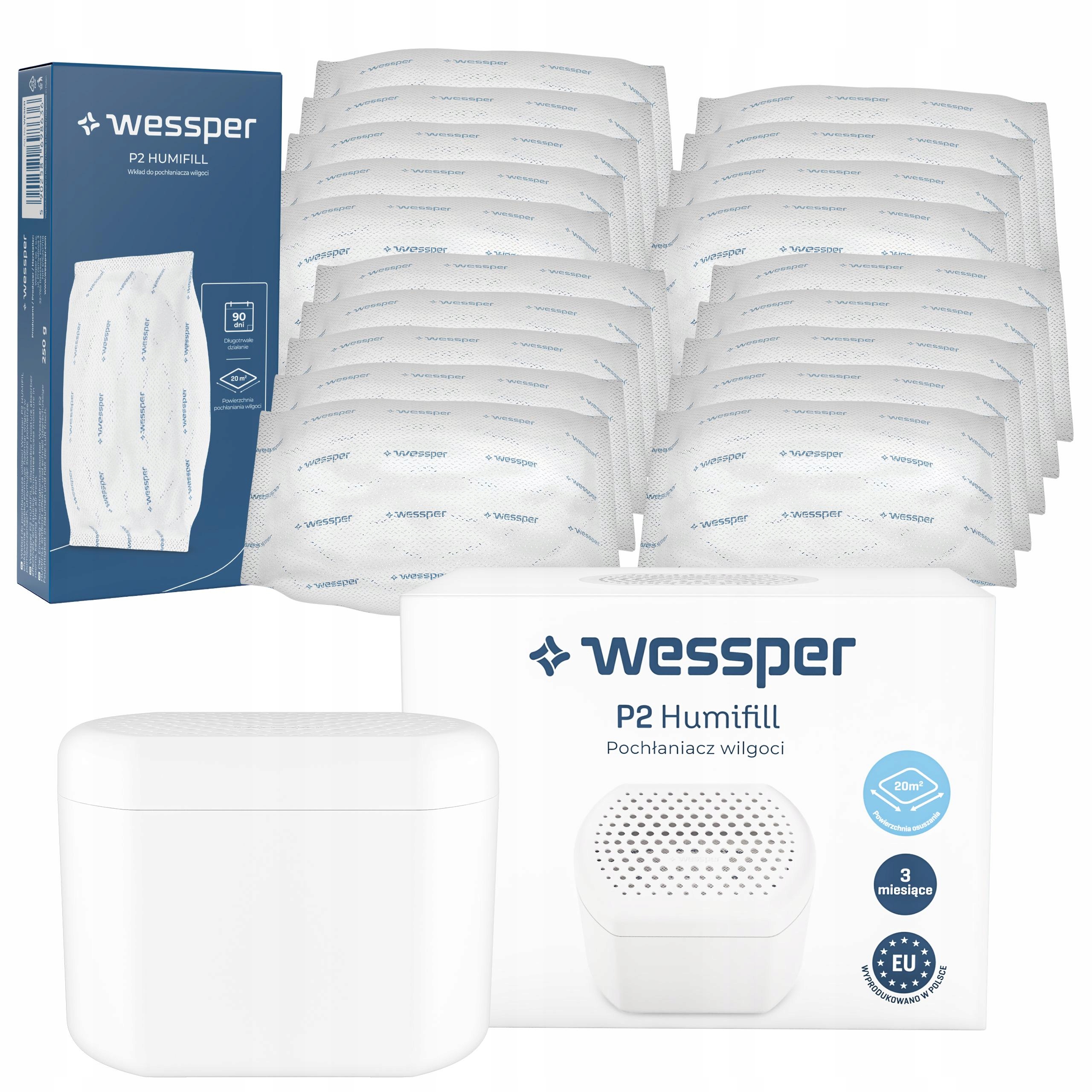 Wessper silný bílý pohlcovač vlhkosti: 1 absorbér 20 náplní