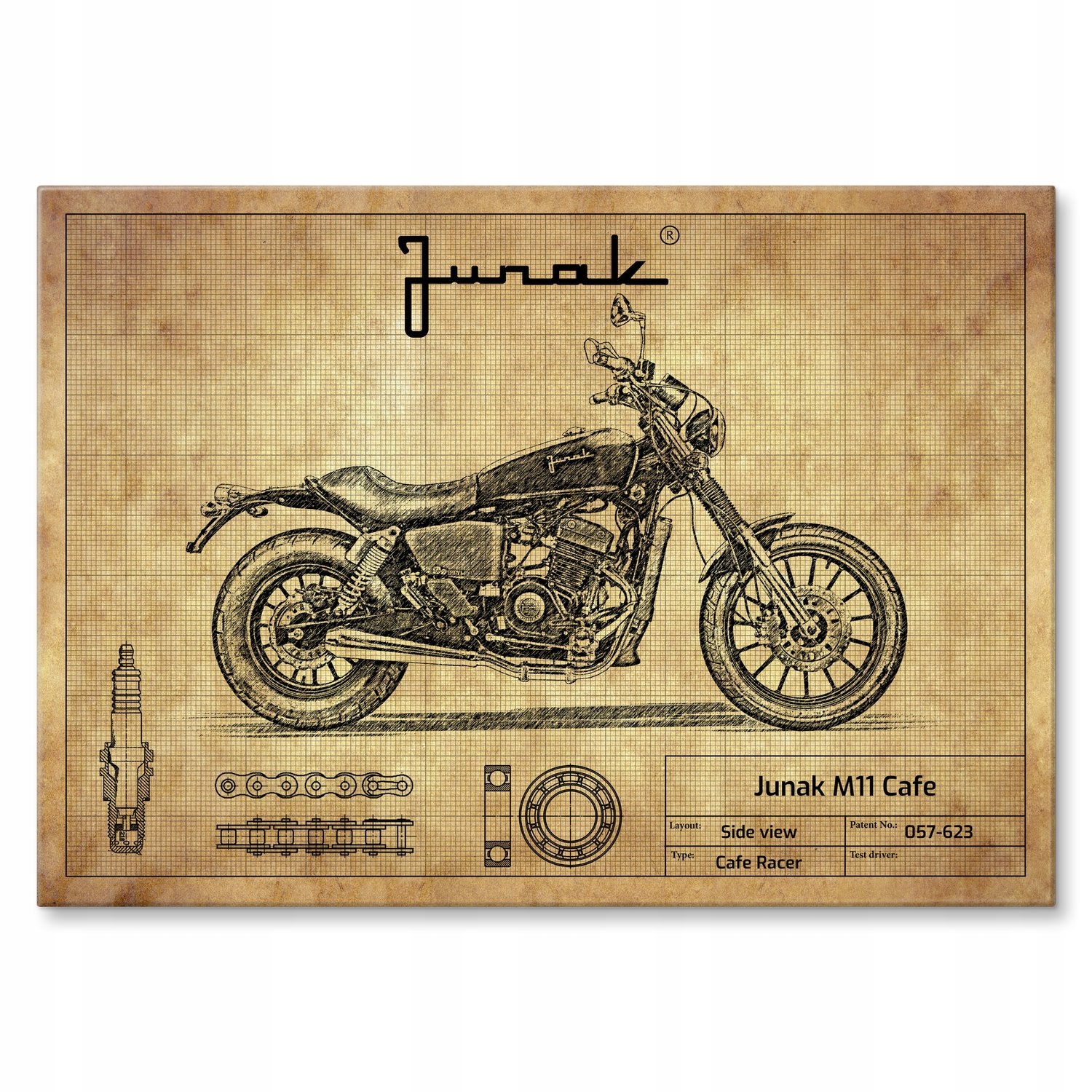 Kovový plakát Junak M11 Cafe Dárek 22 x 31 cm