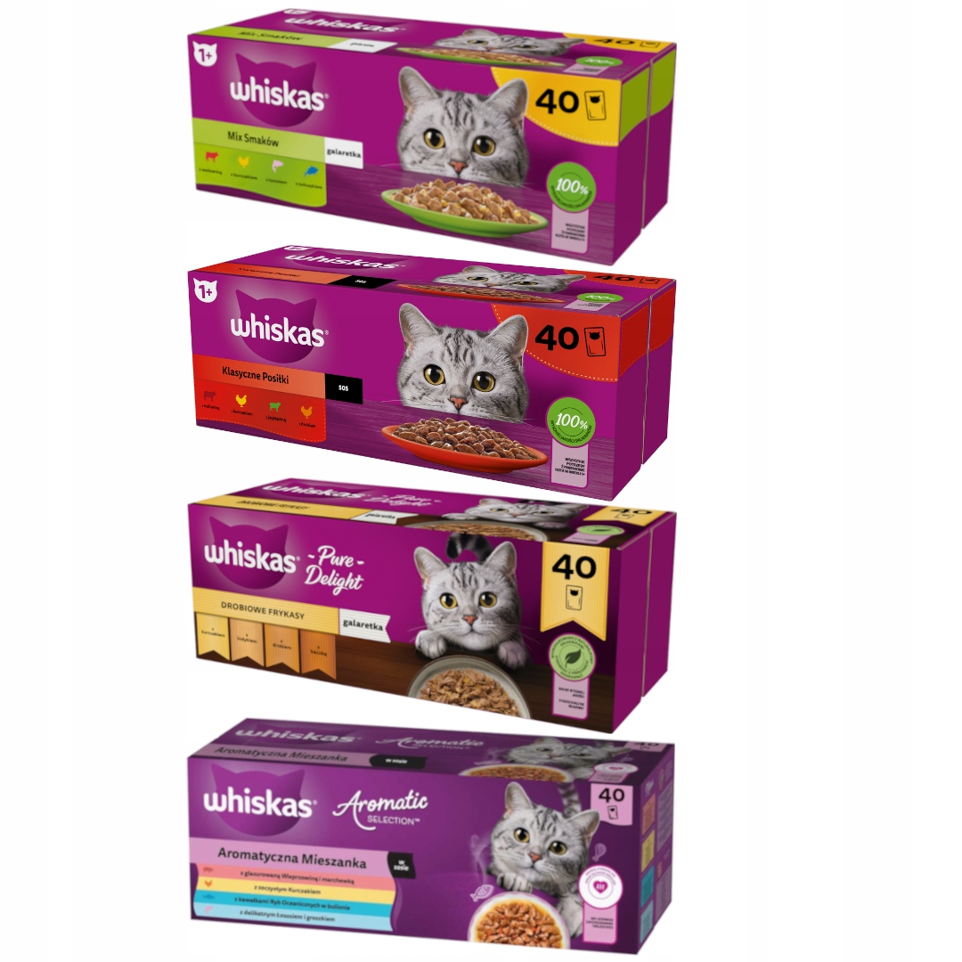 Whiskas Adult 160x85g Mokra Karma Dla Kotów Mix Smaków Sos Galaretka