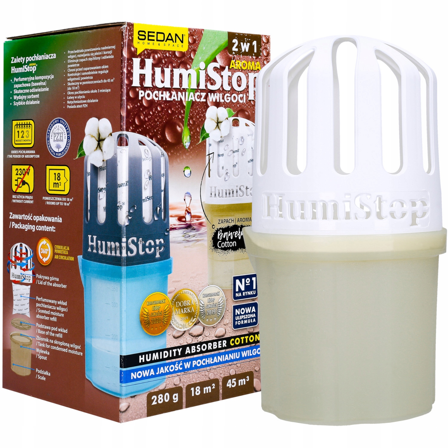 

Pochłaniacz Wilgoci Humistop Aroma zapach Bawełna