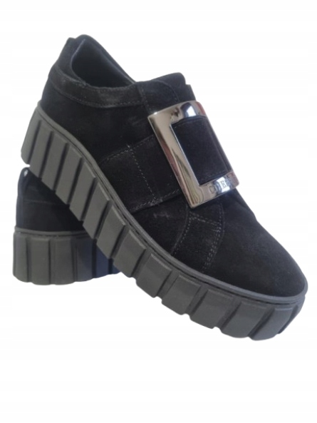 černé semišové polobotky dámské tenisky CheBello 40 dámské polobotky kůže