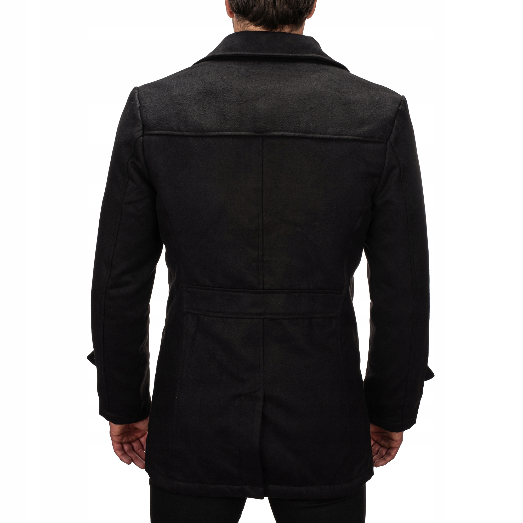 M3123 r. M ELEGANCKI MĘSKI PŁASZCZ DWURZĘDOWY Długość do połowy uda