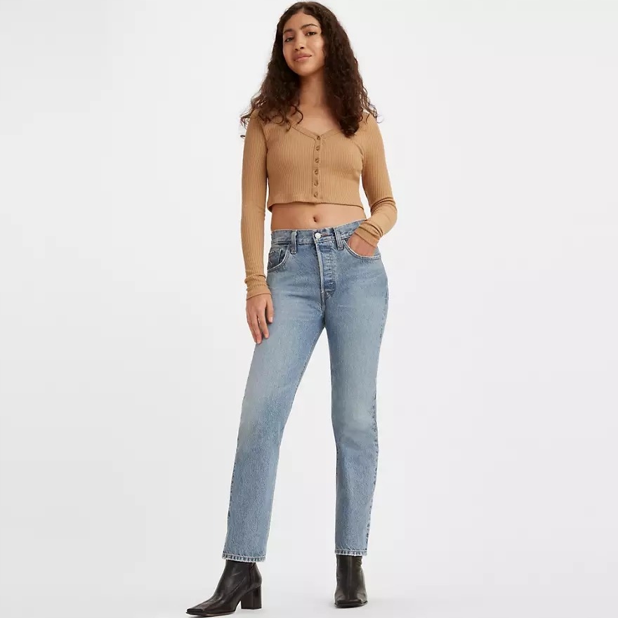 Levi's Dámské Rovné Džíny S Oděrkami Modré 27/30 7AA