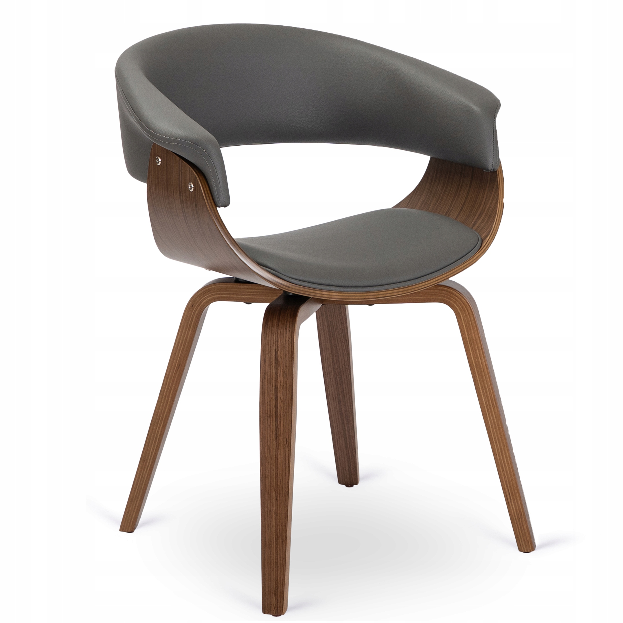 Kuchyňská ohýbaná kelímková židle do obývacího pokoje Loft Šedá Ořech Gary