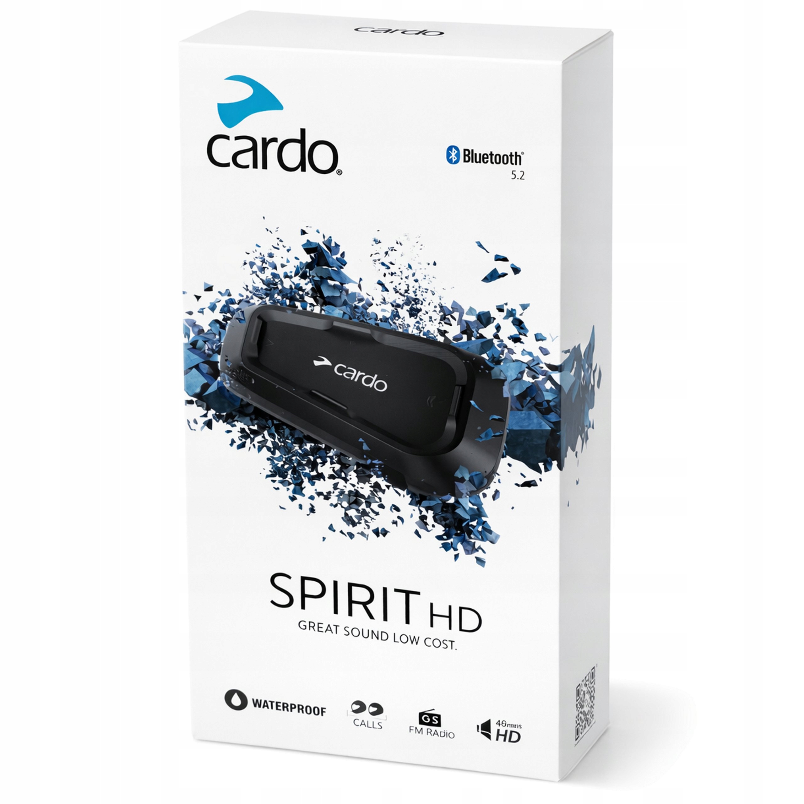 Interkom Cardo Spirit Hd Single Pre Motocyklovú Prilbu Bluetooth Na 1 Prilbu