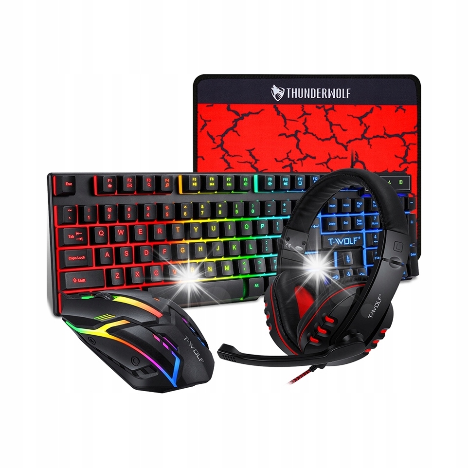 ИГРОВОЙ НАБОР LED КЛАВИАТУРА МЫШЬ-КА НАУШНИКИ