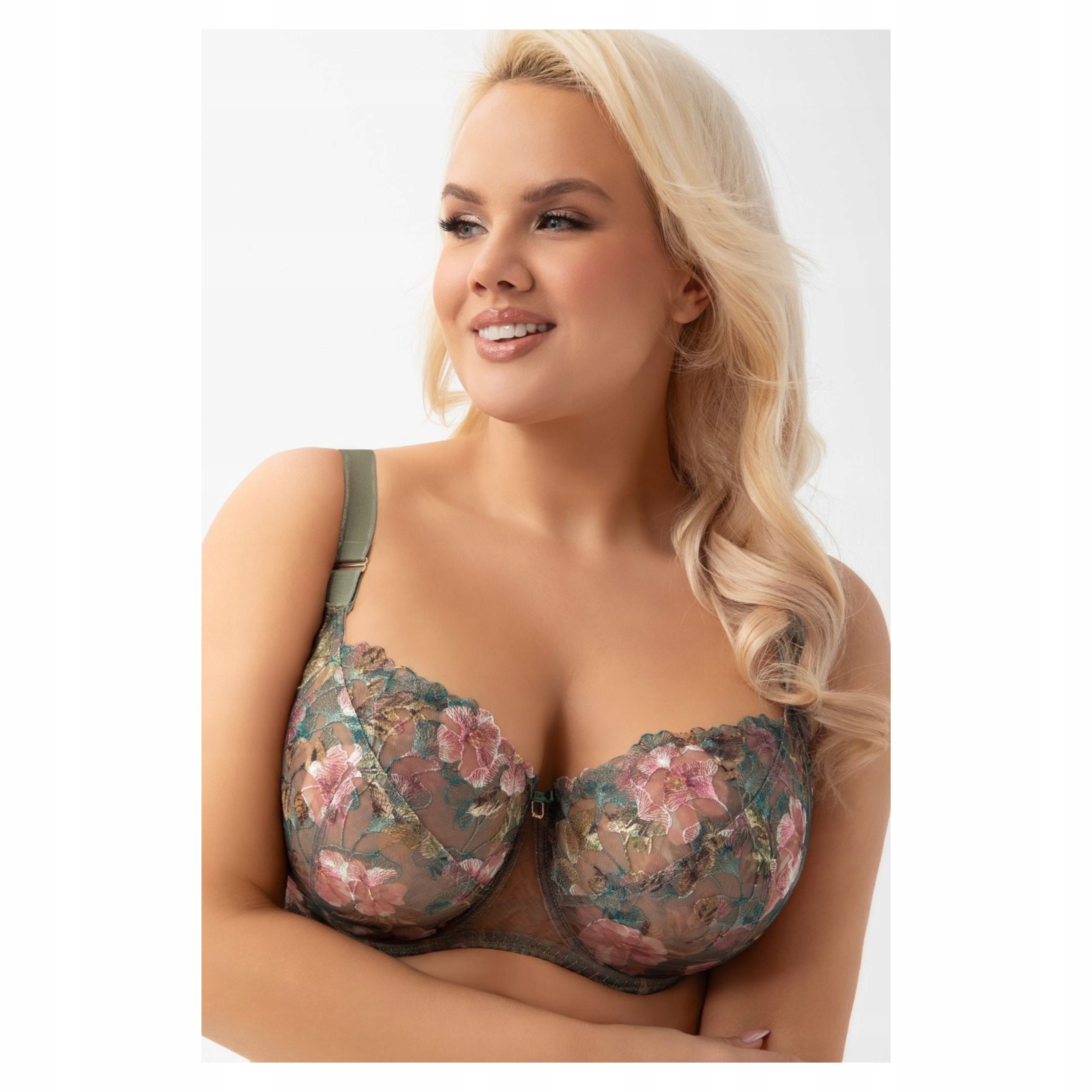 Podprsenka 75F měkká podprsenka Delaila soft sexy zelená krajková Gorsenia