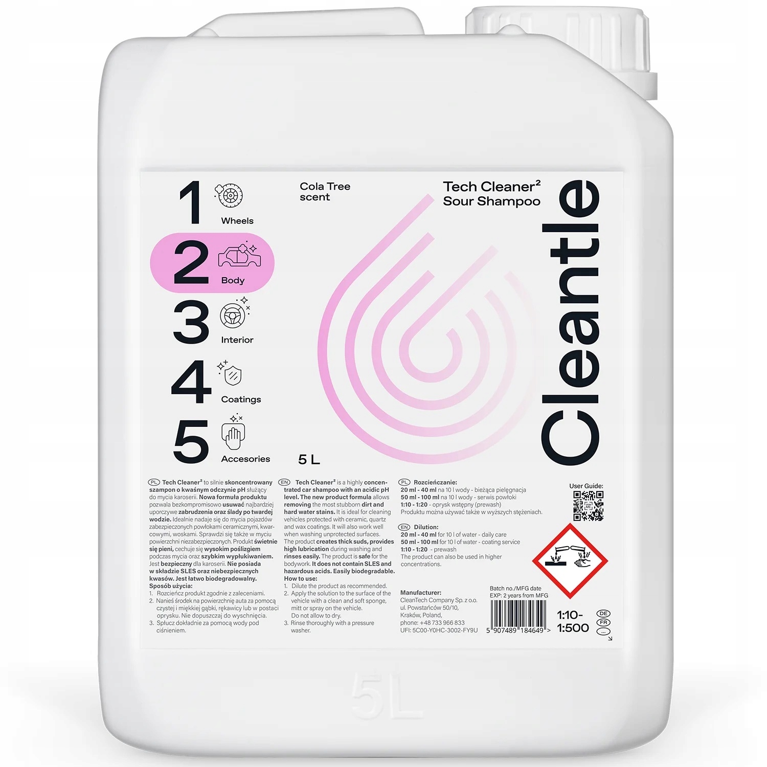Cleantle TechCleaner2 5L-кислий шампунь