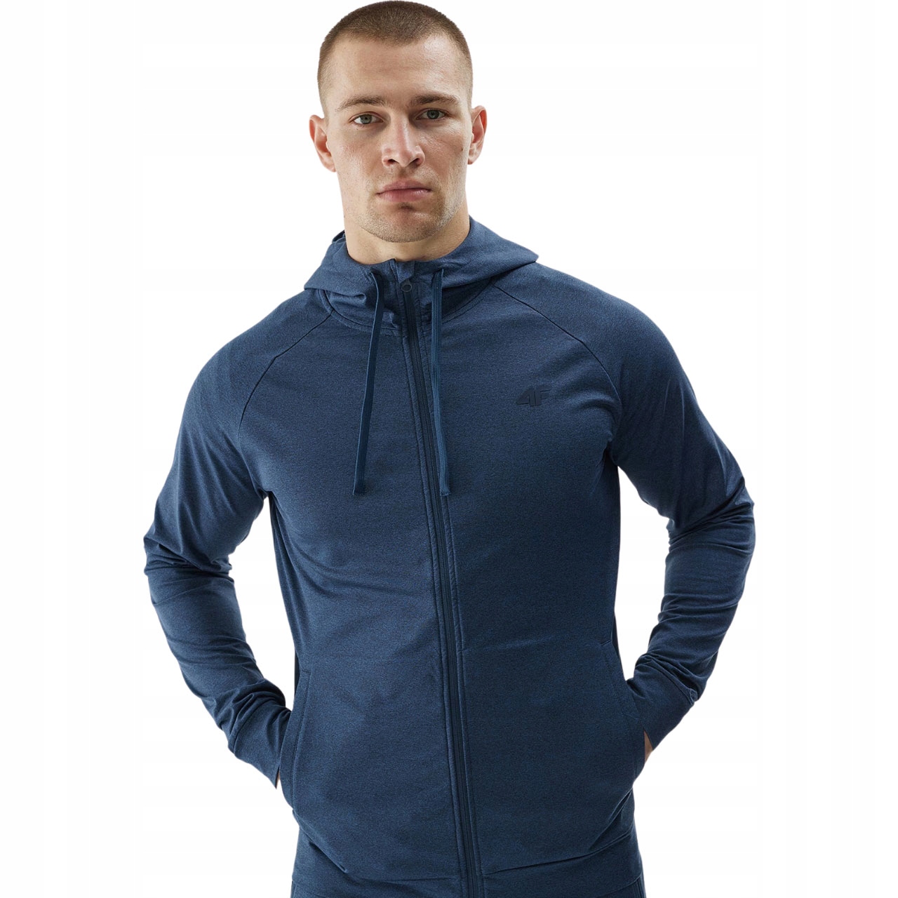 Pánská mikina 4F M404 námořnická modrá melanžová 4FWAW24TFSWM404 31M R.xl