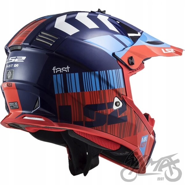 KASK LS2 MX437 FAST EVO XCODE RED BLUE XXL Producent inny