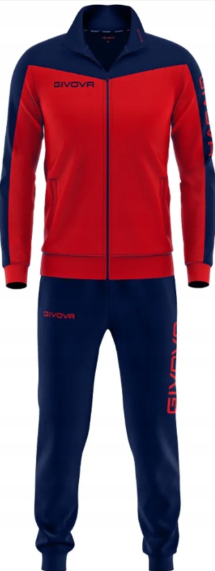 Pánská tepláková souprava Givova , kalhoty a mikina TR036, tmavě modrá/červená