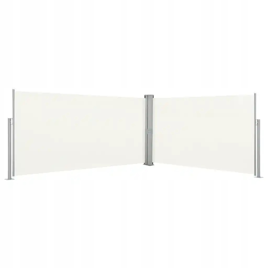 Parawan rozsuwany, 160x600 cm, kremowy