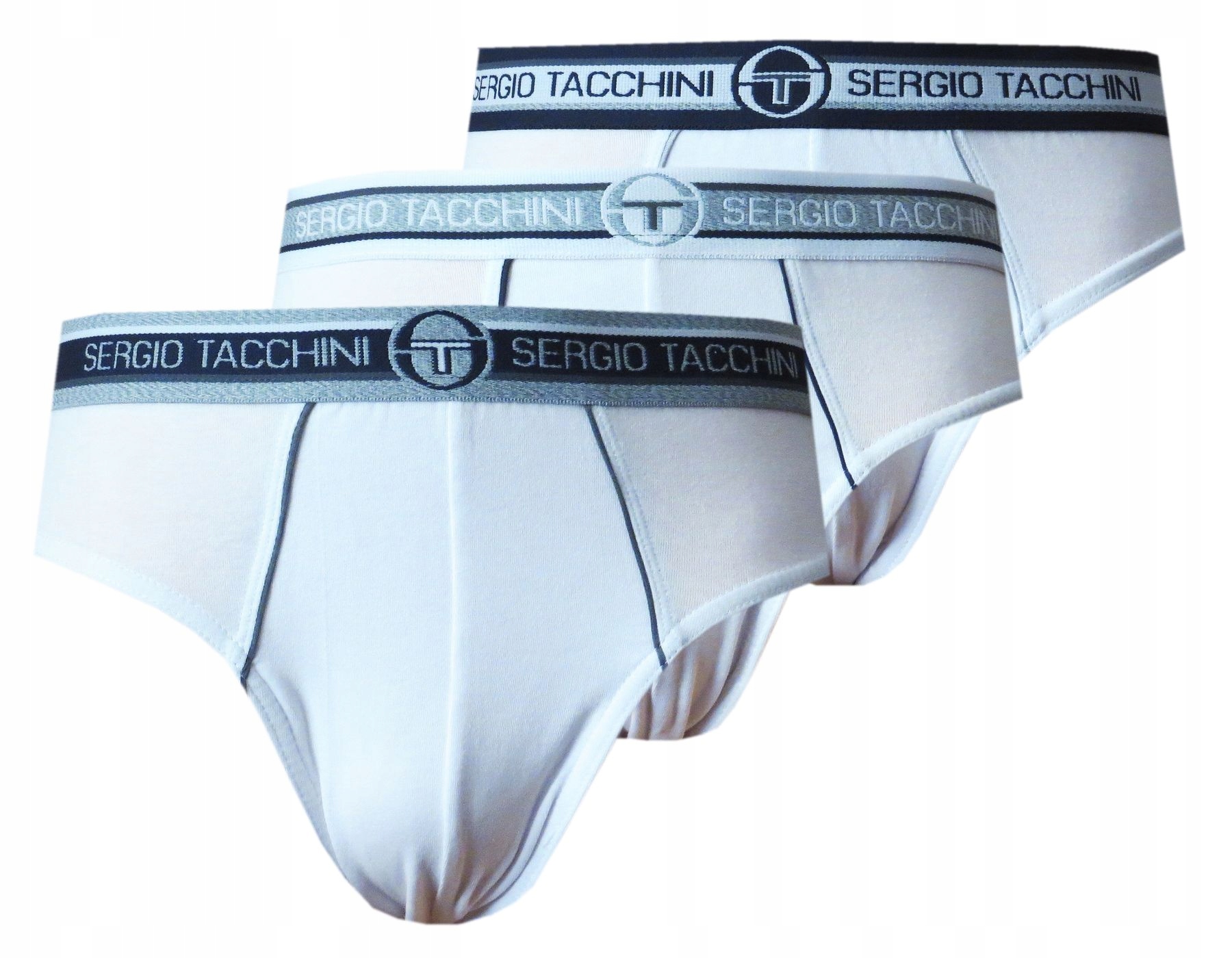 

3szt - Slipy Sergio Tacchini bawełna białe Box XL