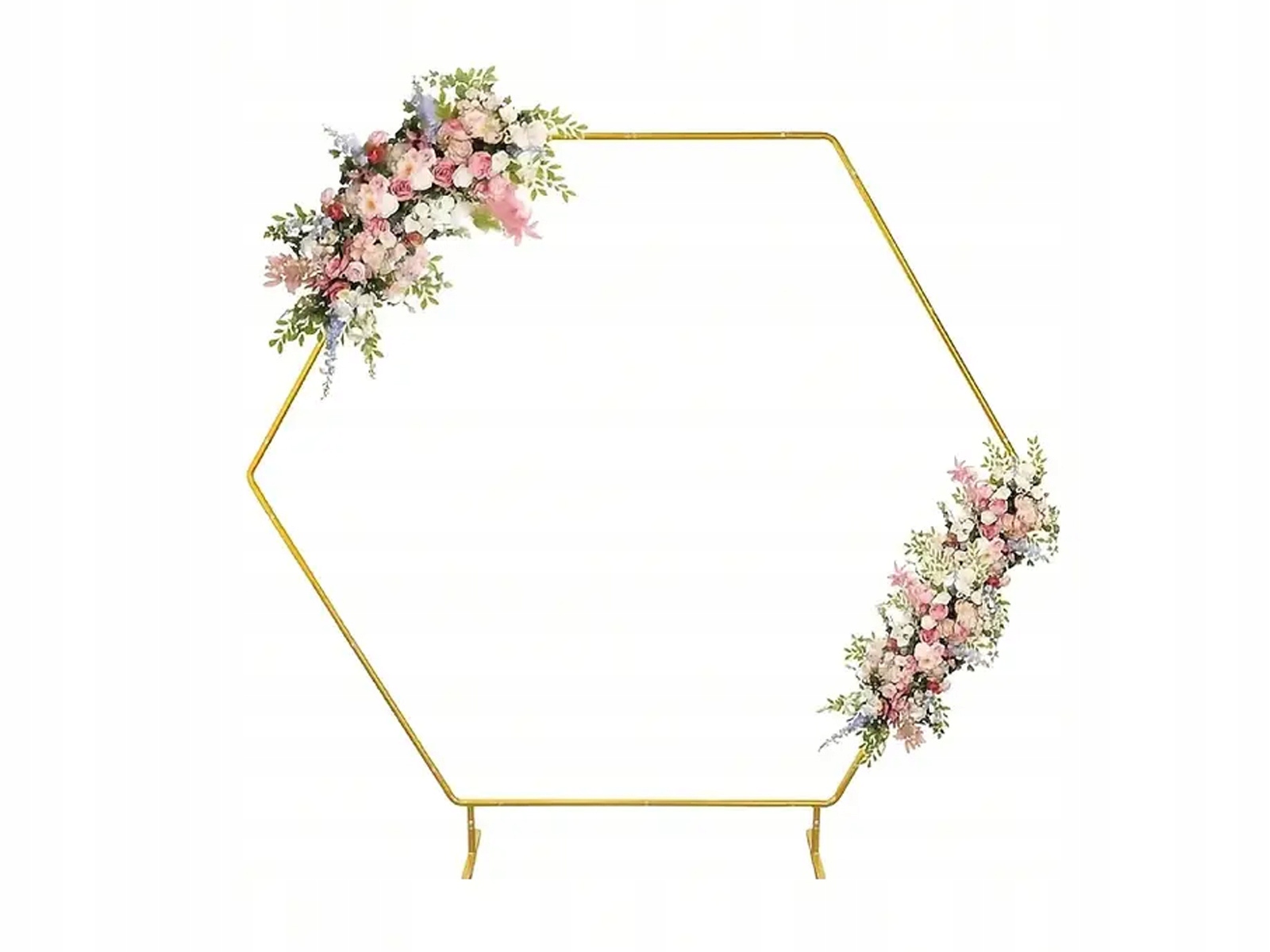 Rám pro balónky hexagonální obruč zlatý 2x2,2 m stěna Svaté Přijímání Svatba