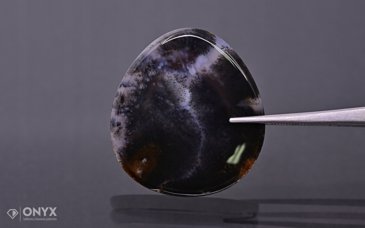 Dendritový achát z Kazachstánu konvexní dlaždice nere