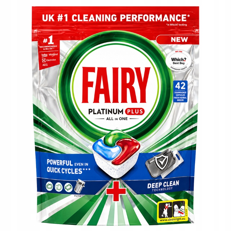 Kapsle do myčky nádobí Fairy Platinum Plus All In One 42 ks