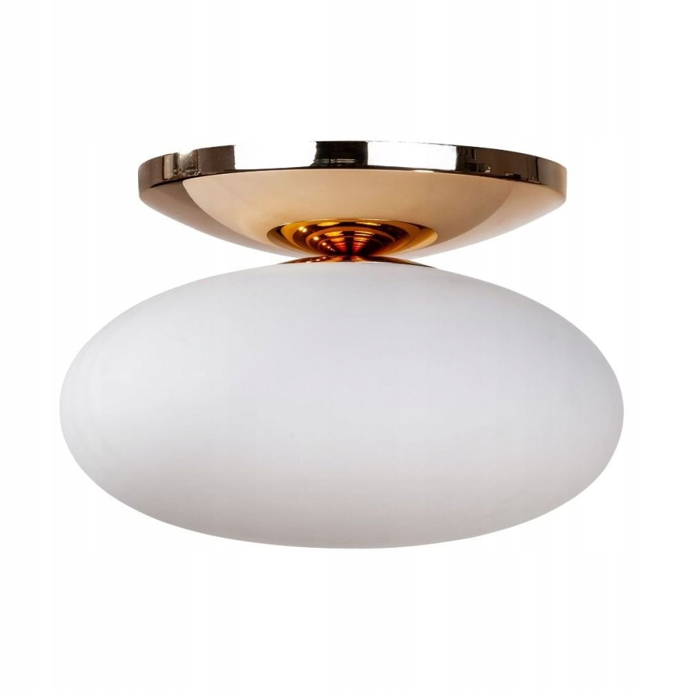 Zlatá elegantná stropná lampa s bielym skleneným tienidlom Omi 1185 Zuma Line