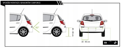 4x CZUJNIKI PARKOWANIA COFANIA PARKTRONIC LED LCD Miejsce montażu otwory w zderzaku