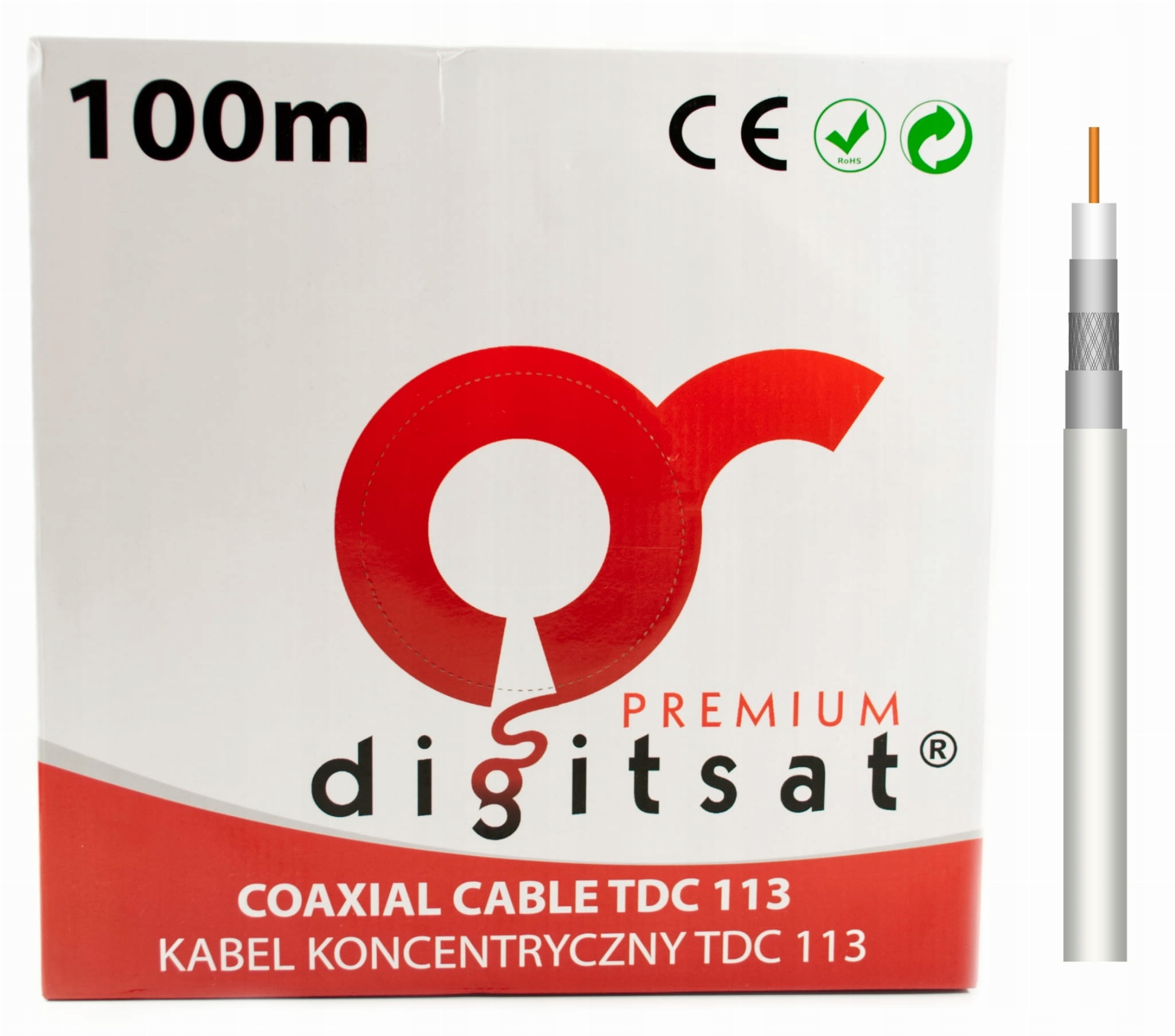 Kabel Antenowy Trishield Premium Tdc 113 Cu Przewód Koncentryczny RG-6 100m